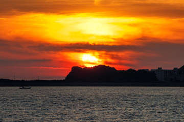 Naklejka premium 長崎の夕陽