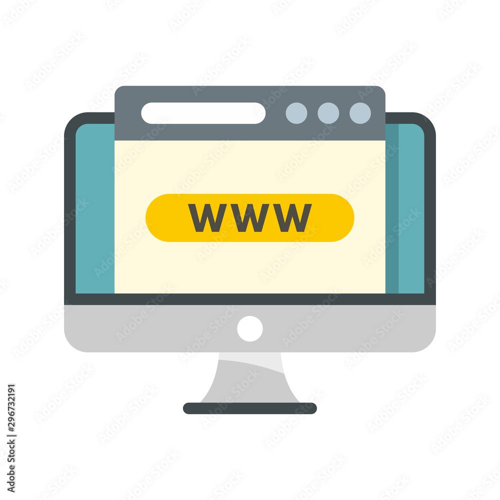 Poster computer domain icon. flat illustration of computer domain vector icon for web design