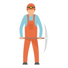 Miner icon. Flat illustration of miner vector icon for web design