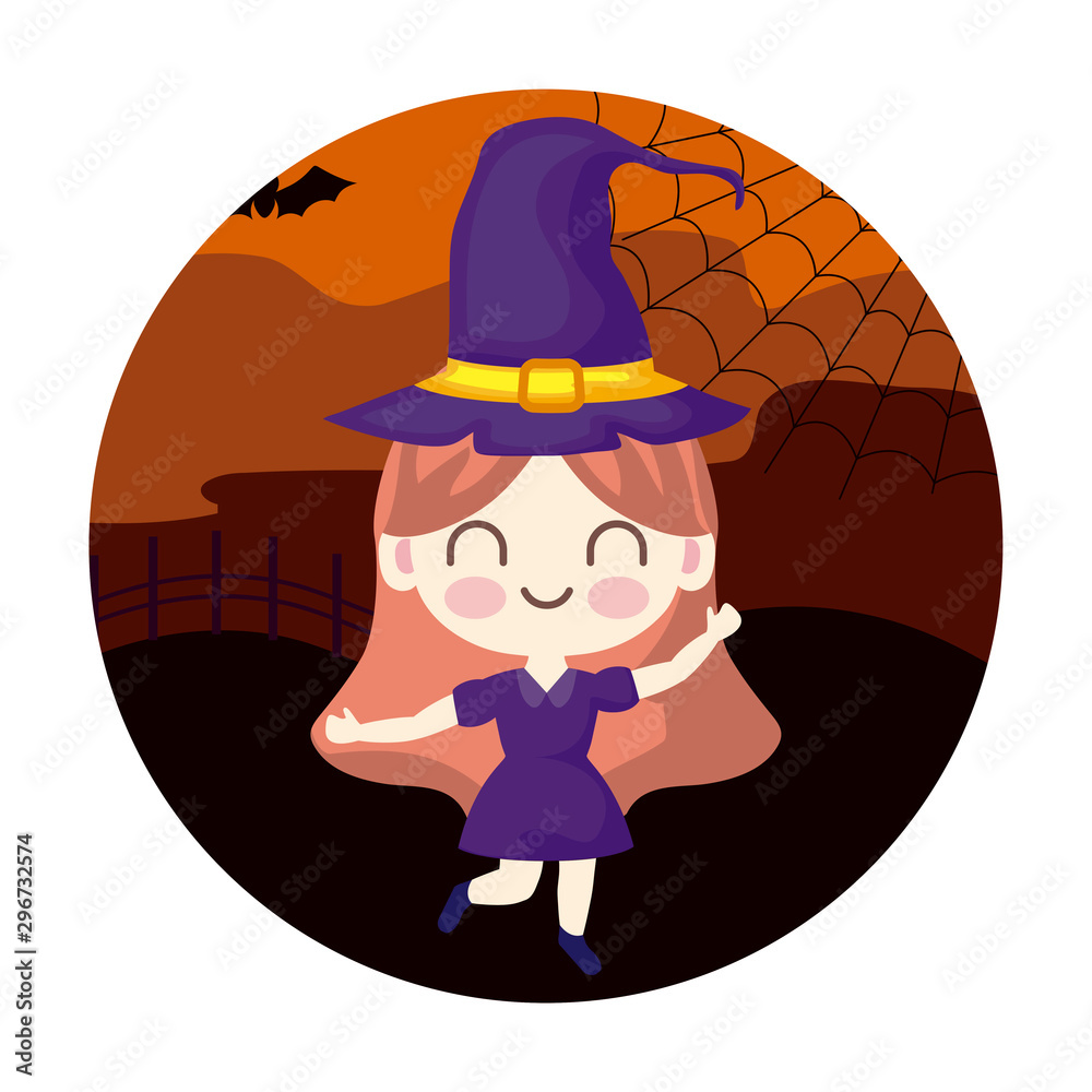 Canvas Prints girl disguised as a witch