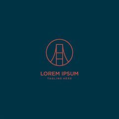 Simple bridge logo vector design template