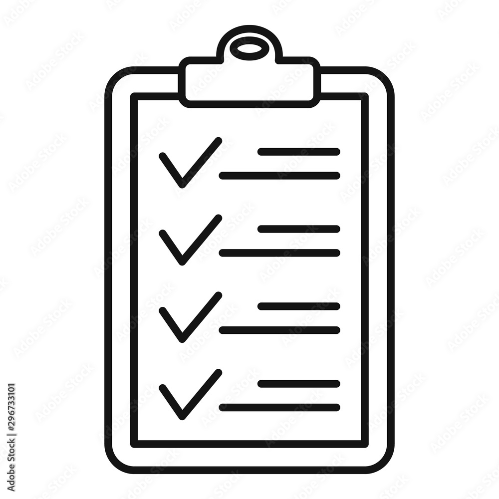 Poster check list icon. outline check list vector icon for web design isolated on white background