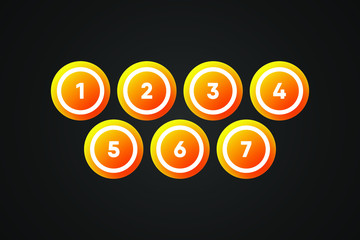 Orange Bingo Balls Vector Illustration