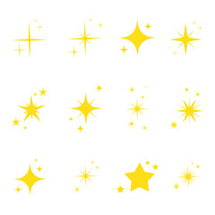 Set of stars. Vector illustration of stars on a white background