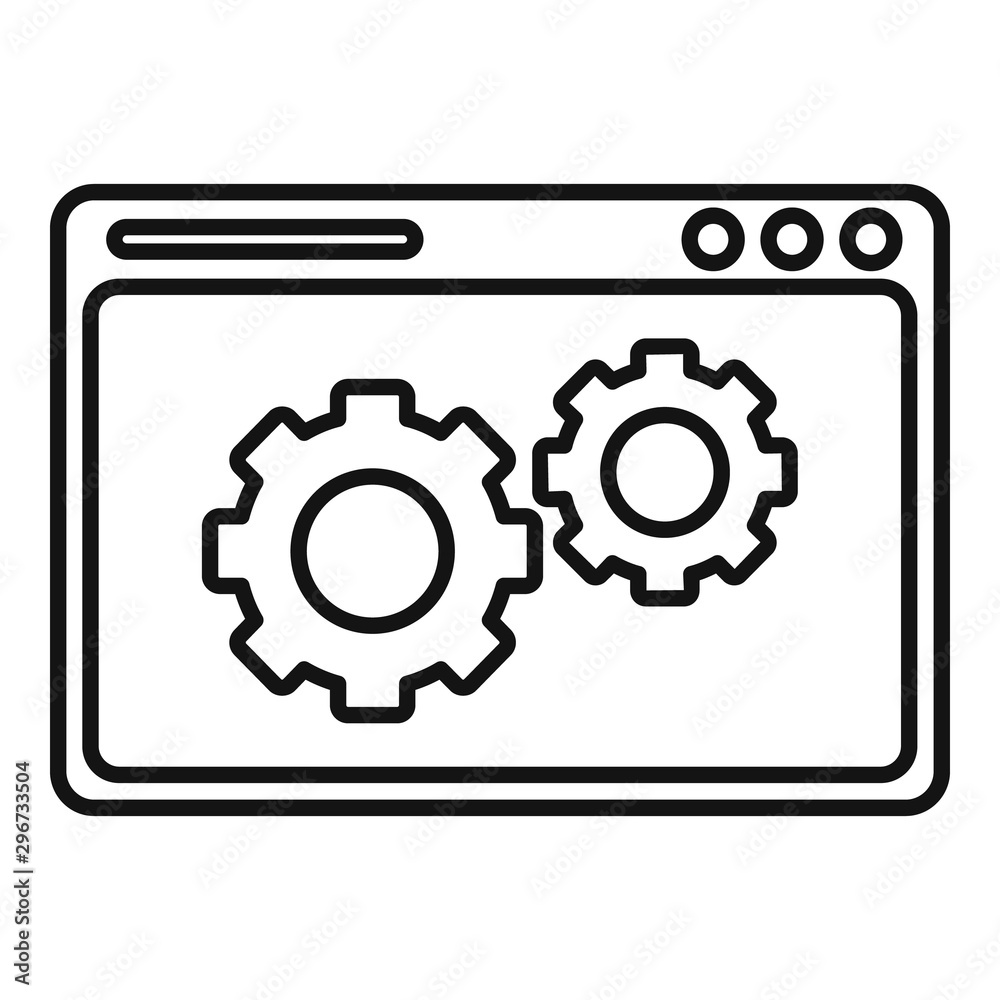 Poster web page engine icon. outline web page engine vector icon for web design isolated on white backgroun