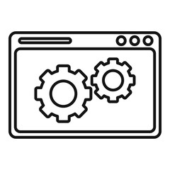 Web page engine icon. Outline web page engine vector icon for web design isolated on white background