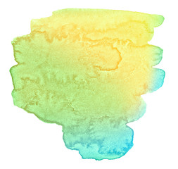 Multicolor watercolor in pastel colors with a smooth transition of the gradient. Isolated place with divorces and borders. Frame with copy space for text.