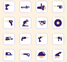 Power tools icons set