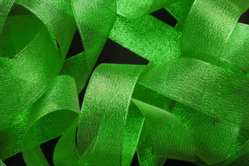 Heap of green ribbon