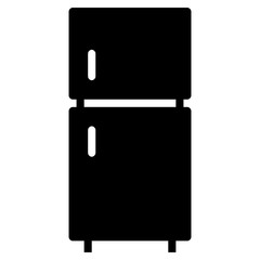 Double Door Fridge Freezer Refrigerator Design, Home Interior Vector Icon