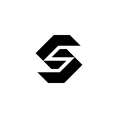 Abstract and Geometric SS Monogram, Letter S with negative space icon, template .vector