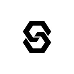 Letter SS Monogram, Geometric and negative space SS Logo, Logo template .vector