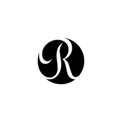 Elegant Letter R in Circle shape, Modern R Royal Logo Template .vector
