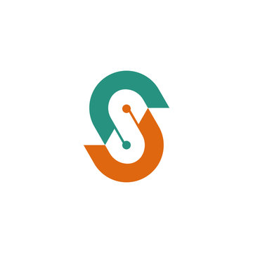 Letter S and 8 monogram, Negative Space S logo, Template .vector