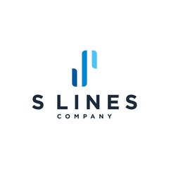 Letter S with Lines Logo, Three Line Company Logo, Modern and Simple Logo Creative