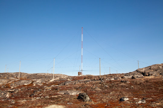 A non-directional (radio) beacon (NDB) at Ilulissat airport on the west coast of Greenland. Used by airplanes to navigate.