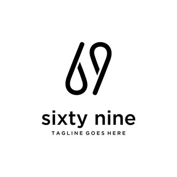 Illustration modern abstract sixty nine  infinity logo design