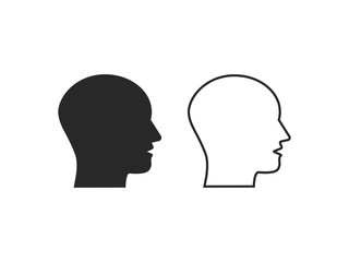 Head, talk, speaking icon. Vector illustration, flat design.