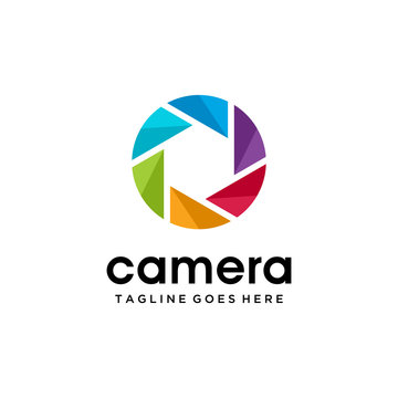 modern camera photography logo icon vector template illustration