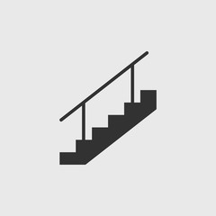 Stairs, stairwell, up icon. Vector illustration, flat design.