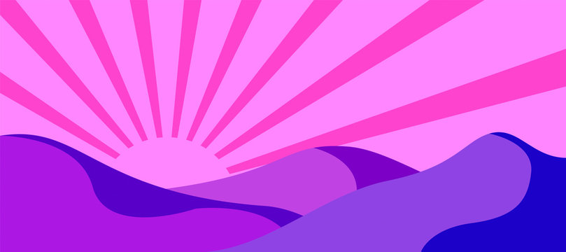 paesaggio, colline, tramonto,