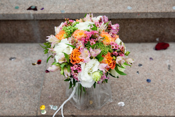 Beautiful bouquet of flowers for wedding ceremony