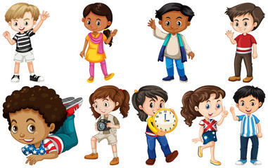 Set of children from different countries