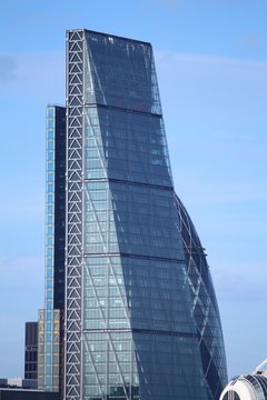 LONDON, UK - JULY 8, 2016: Leadenhall Building in London, UK. Among its tenants are Aon insurance broker and Amlin insurance group.
