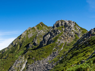 Fototapeta na wymiar 夏の西穂高岳独標とピラミッドピーク
