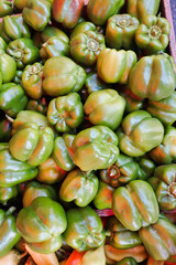 Lovely fresh green peppers close up