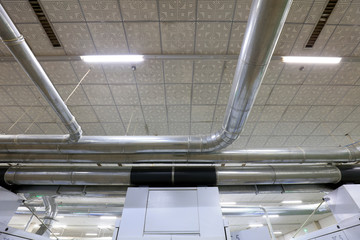 Stainless steel pipes in the factory