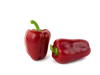Red peppers on a white background
