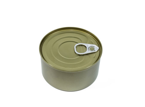 tin containers,canned food isolated on white