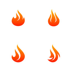 Set of Fire logo Vector. Flame Logo Design Template. Icon Symbol
