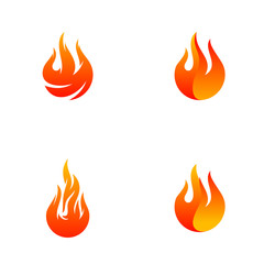 Set of Fire logo Vector. Flame Logo Design Template. Icon Symbol