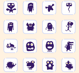 Monster icons set