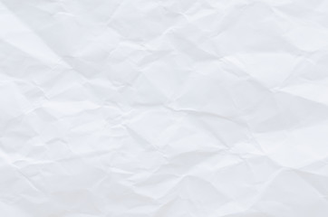 white crumpled paper texture background.