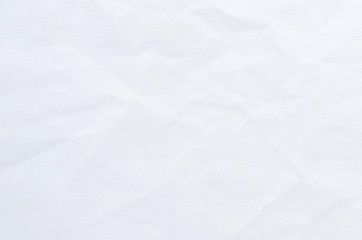 white crumpled paper texture background.