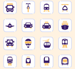 Public transport icons set