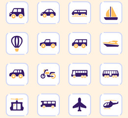 Public transport icons set