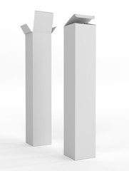 Blank White Tall Isolated Packages. 
