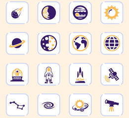 Space icons set