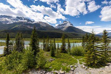 The Saskatchewan River in the Rocky Mountains of Canada	