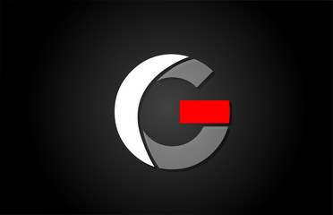 red white black G alphabet letter logo for company icon design