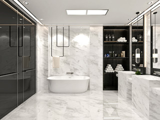 3d render of modern bathroom
