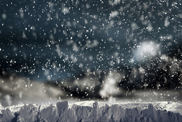 Winter background of snow and free space for your decoration. Christmas time 