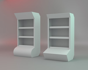 Advertising POS POI Promotion Shelf. 3D render