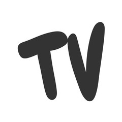TV. Sticker for social media content. Vector hand drawn illustration design. 