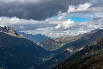 Fototapeta premium Summits of Alps, view from Aiguille du Midi.