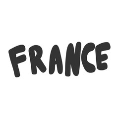 France. Sticker for social media content. Vector hand drawn illustration design. 